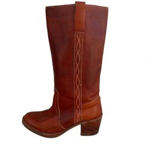 Vintage Southwestern Equestrian Cowgirl Leather Riding Boots Size 7/7.5